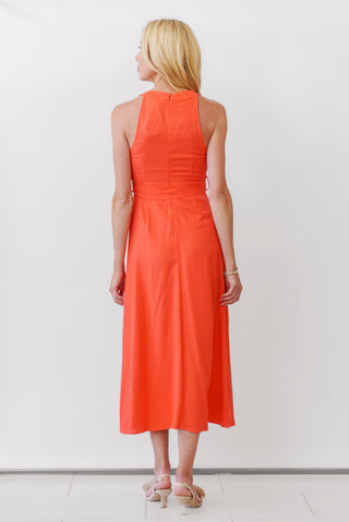 Apricot Linen Belt Dress