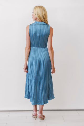 Currant Air Pleated Midi Shirt Dress
