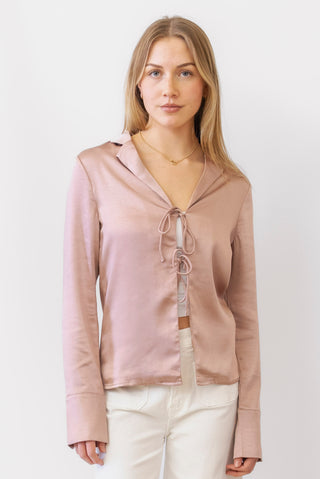 BAILEY ROSE Tie Front Top