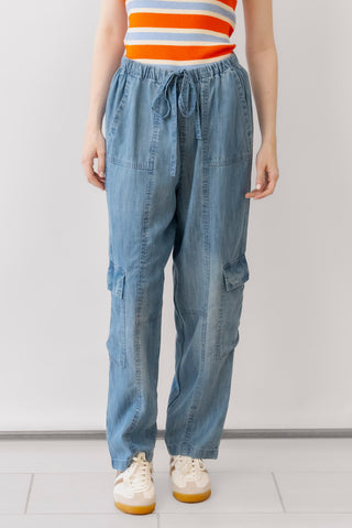 Elan Chambray Cargo Pants