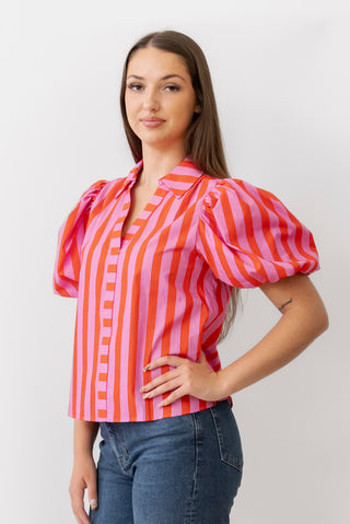 Pink Striped Blouse