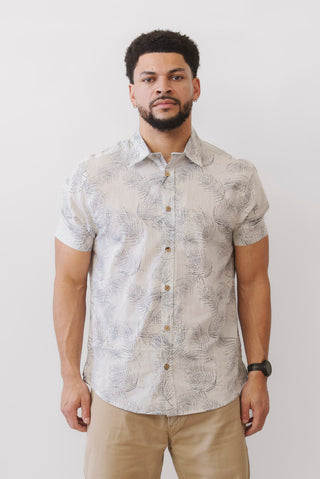 PROJEK RAW Floral Cotton Shirt in grey