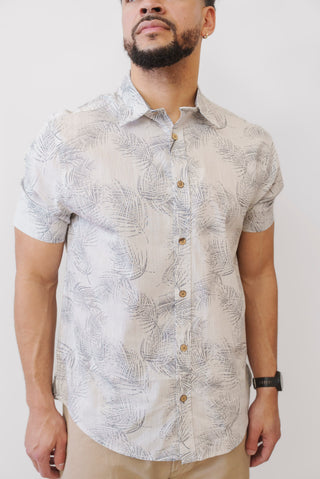 PROJEK RAW Floral Cotton Shirt in grey