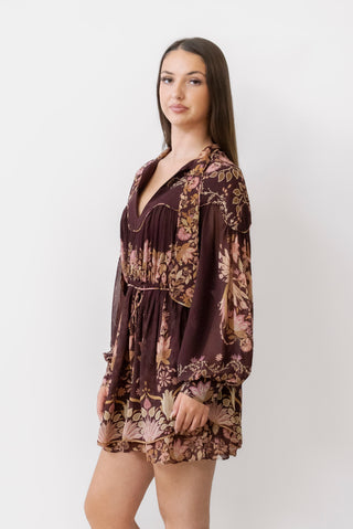Farm Rio Bella Knotted Neckline Mini Dress