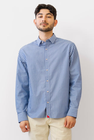 Untuckit Roy Wrinkle Free in Blue Stipe