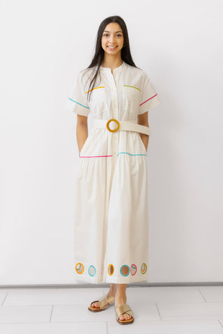 CROSBY Kellogg Dress White Multi