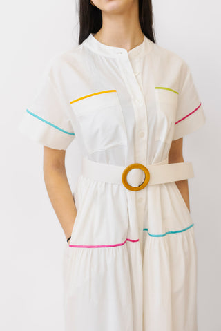 CROSBY Kellogg Dress White Multi