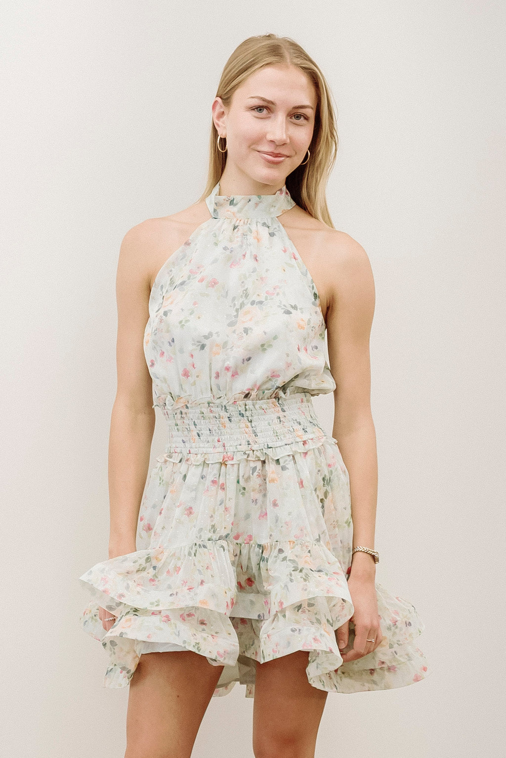 elliatt evalina floral halter mini dress Elliatt Evalina Floral Halter Mini Dress
