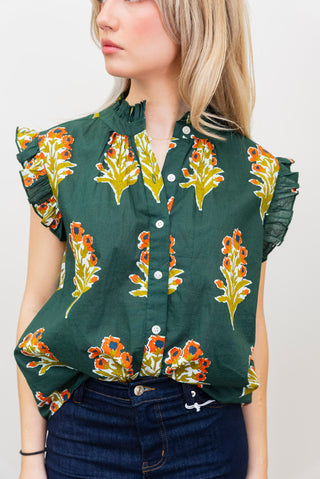 THML Flutter Sleeve Floral Top