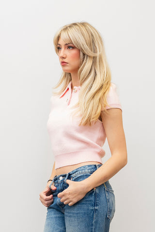 SOFIE THE LABEL Pink Polo Sweater