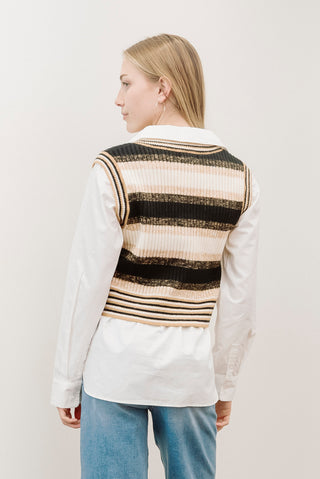 ELAN Beige Vest/Shirt Combo