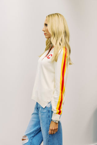 PINKPINEAPPLE KC Football Quarter Zip Sweater