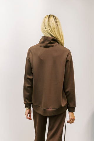 P CILL Modal Mock Neck Top w/ Side Zipper