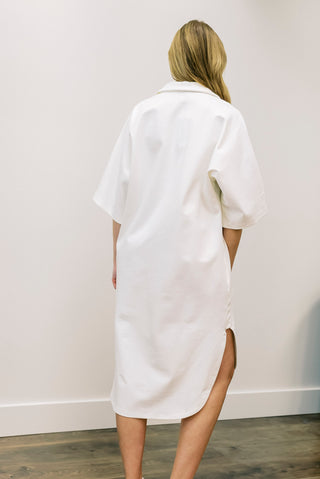 P CILL Faux Leather Contrast Midi Dress