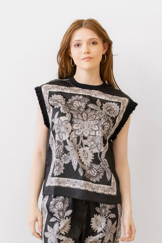 Current Air Paisley Floral Top