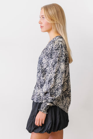 APRICOT Snakeskin Smock Blouse