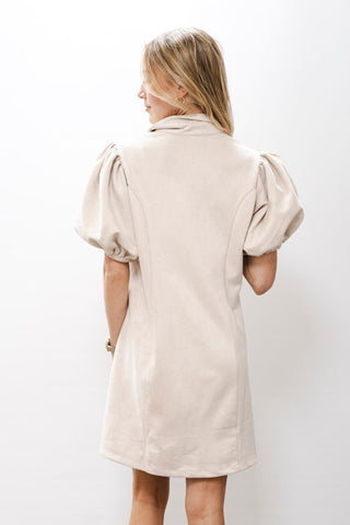 THML Cream Puff Sleeve Dress