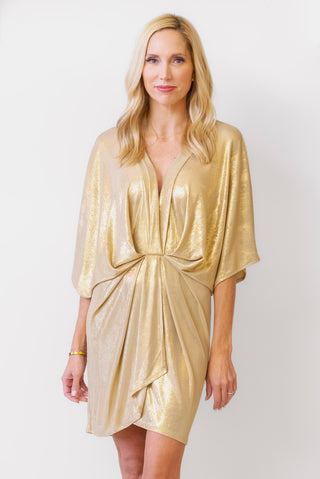 Elan Gold Dolman Sleeve Dress