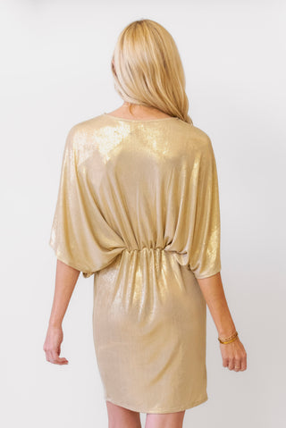 Elan Gold Dolman Sleeve Dress