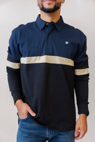 BEN SHERMAN Color Block Rugby Pullover