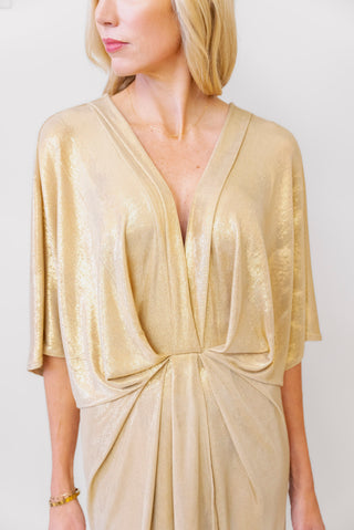 Elan Gold Dolman Sleeve Dress