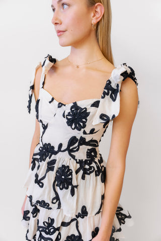 SOFIE THE LABEL Tiered Flocked Dress