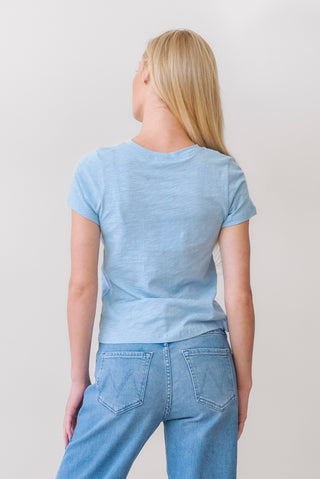 LNA Sky Cotton Tee in Mirage Blue