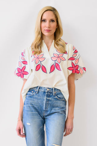 THML Notch Neck Floral Top