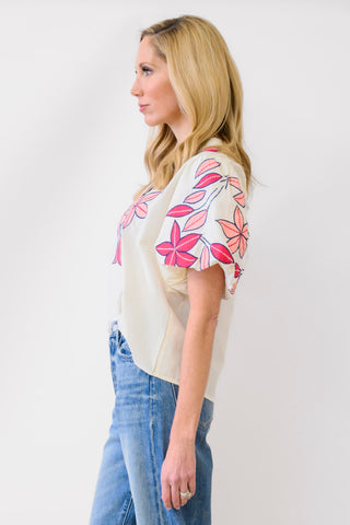 THML Notch Neck Floral Top