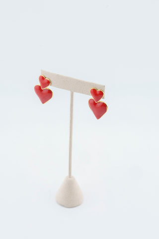 Enamel Stack Heart Earring