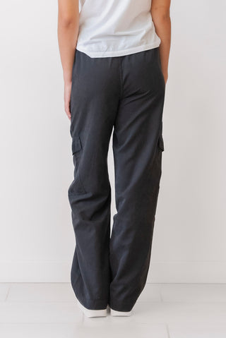 Elan Black Washed Cargo Pants