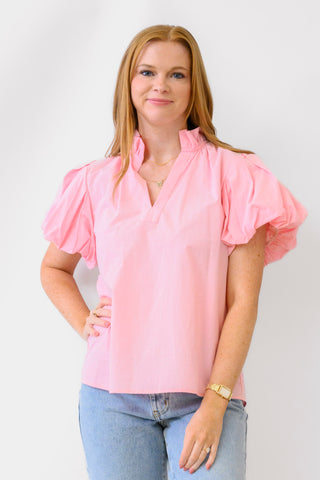 THML Ruffle Neck Top