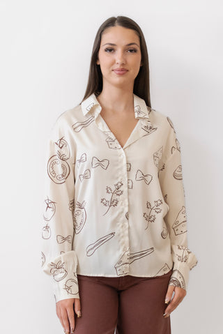 B Rose Italian Cuisine Blouse