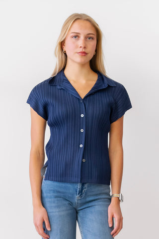 CURRENT AIR Pleated Button Front Blouse