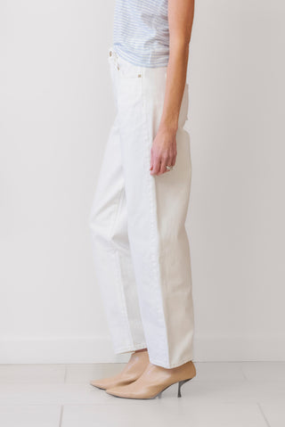 FRAME Low Slung Barrel Jean in white