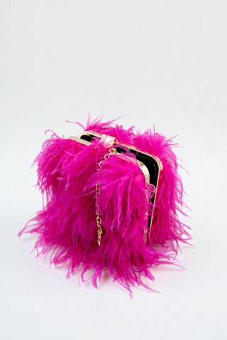 MODAY Feathered Flair Evening Bag