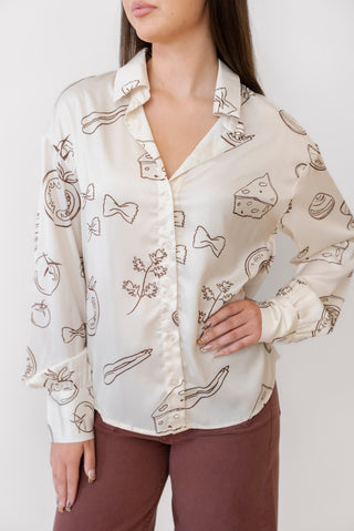 B Rose Italian Cuisine Blouse