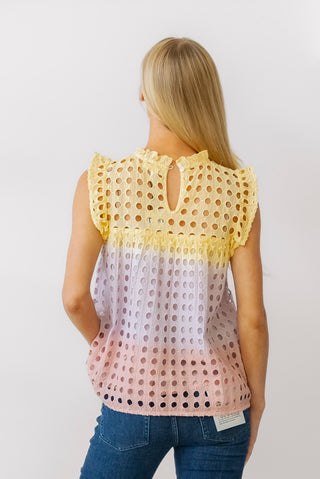 Ombre Eyelet Top