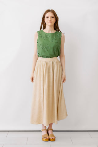 Apricot Floral Embroidered Top