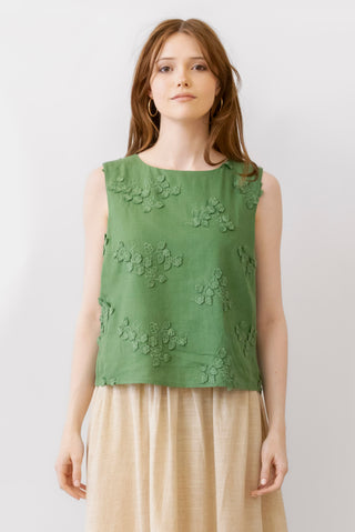 Apricot Floral Embroidered Top