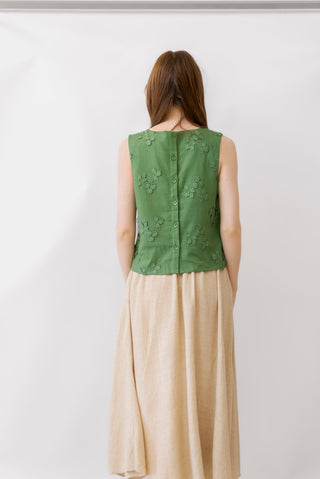 Apricot Floral Embroidered Top