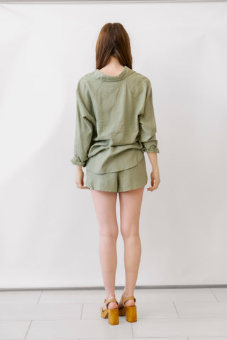 Z Supply The Perfect Linen Short in Avocado