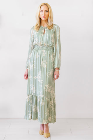 Apricot Green Floral Maxi