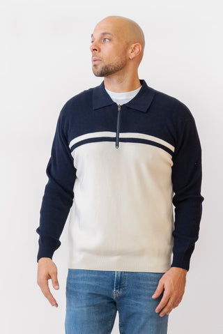 MIND BRIDGE Block Half Zip Sweater