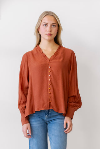 APRICOT Ruffle Neck Blouse