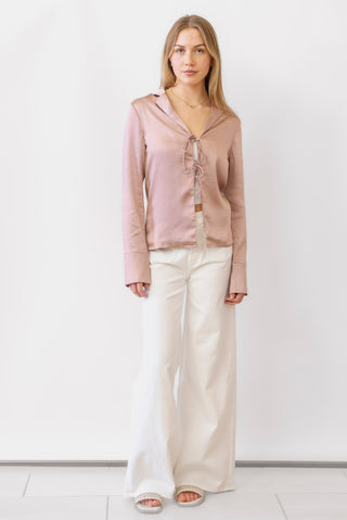 BAILEY ROSE Tie Front Top