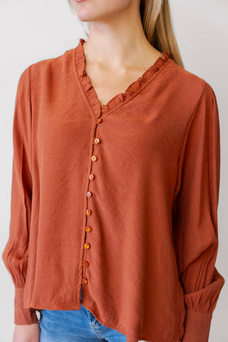 APRICOT Ruffle Neck Blouse