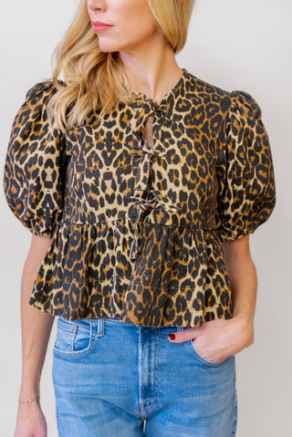 SOFIE THE LABEL Leopard Tie Top