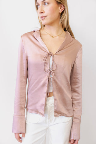 BAILEY ROSE Tie Front Top
