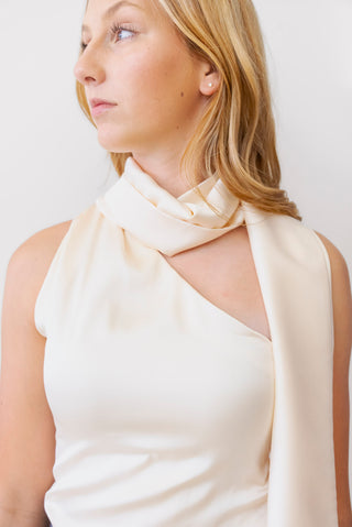 WHITEROOM+CACTUS One Shoulder With Scarf